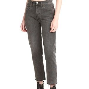 Levi’s Women’s 501 Button Fly Jeans Black Size Raw Hem W27